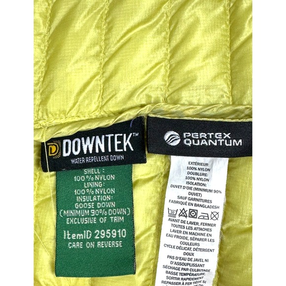 LL Bean Down Puffer Vest Womens XL Yellow Chartreuse Goose Down Lightweight - Picture 12 of 16